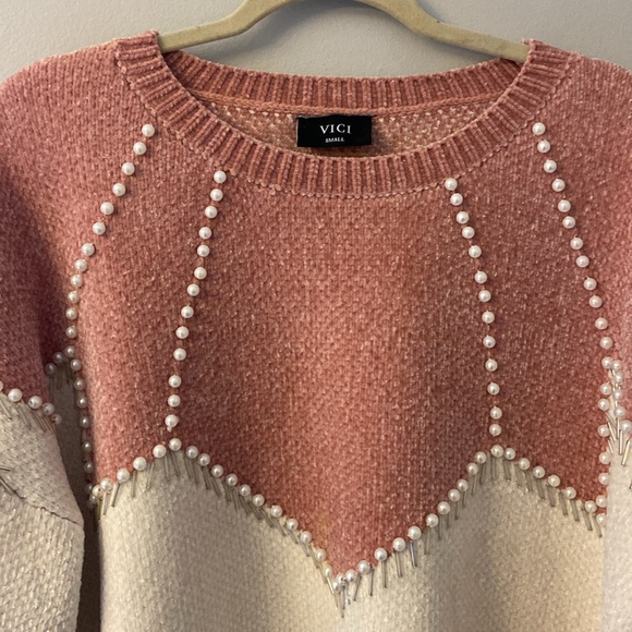Vici Embellished Chenille Sweater Size Small - Picture 6 of 10